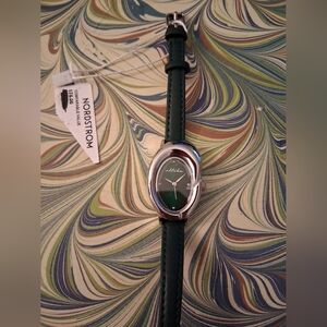 Ettica Silver and Green Bubble Dome Watch NWT